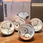 Snoopy 4 Pieces Ceramic Bowl Set 2025 New Style Under Glaze Color Cute Cartoon Pattern Home Noodle Rice Tableware For Kids