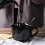 750ml Large Capacity Ceramic Milk Coffee Mug With Spoon Breakfast Oatmeal Milk Tea Ceramic Cup Instant Noodles Bowl For