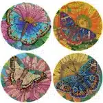 Diamond Painting Placemats Pattern Round Diamond Painting Table Mats Rhinestone Anti-slip Placemat for Home Decor