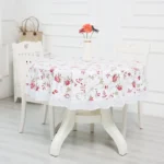 PVC Hotel Waterproof and Oil Proof Large Round Tablecloth Hotel Plastic Round Table Cloth Wash Free and Scald Proof Table
