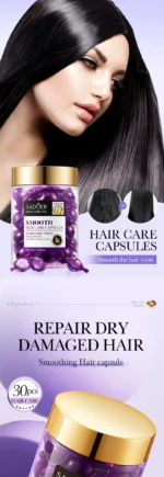 Magic Hair Vitamin Capsule Keratin Oil being massaged into scalp, fingers visible.
