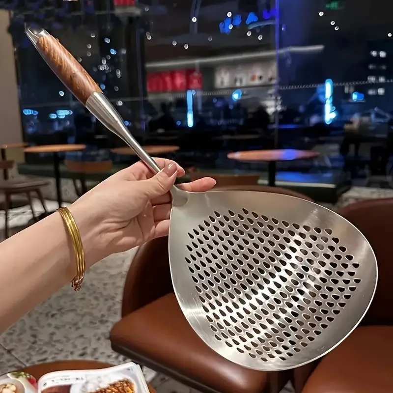 Stainless Steel Spider Strainer Skimmer Ladle for Cooking and Frying, Kitchen Utensils Wire Stainless Steel Spider Strainer Skimmer Ladle for Cooking and Frying, Kitchen Utensils Wire Strainer Pasta Spoon