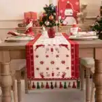 Christmas Table Runner Christmas Decoration Tablecloth Table Setting Dining Vintage Wedding Family Party Placemat Table