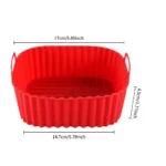 Square Silicone Air Fryer Basket Pan Reusable Food Safe Baking Mold for Oven BBQ Barbecue Cooking Kitchen Bakeware Pastry