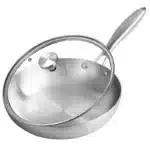 22-28cm Inch Tri-ply 18/8 Stainless Steel Chef's Pan,Frying Pan with Lid,Induction Pan,Pot and Pan Set,Dishwasher and Oven