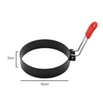 Non Stick Round Egg Ring Mold with Handle for Frying and Cooking Perfect Breakfast Eggs Pancakes and More Kitchen Cooking