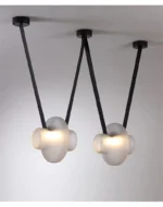 Italy New Designer Luxury Glass LED Pendant Lamp Living Room Bedroom Bar Restaurant Leather Chandelier Interiordecor