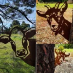 Garden Decorative Stake Metal Cow/Sheep Exquisite Silhouettes Figurine Outdoor Yard Decoration Art Garden Ornament – top view