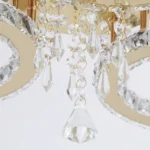 Luxury gold crystal chandelier LED ceiling light in modern living room