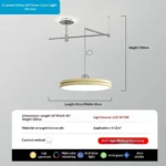 Movable Lamps Modern chandelier lights for Dining island table LED Pendant Lights Cord Indoor Loft Swing Arm Hanging Lamp