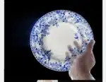 Vintage blue and white porcelain dinner plate set, bone china western tableware, home hotel restaurant Dim sum fruit steak