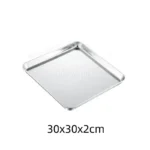 Golden Square Stainless Steel Food Service Tray plate set Nonstick Bakeware Fruit Cookie Bread Plate Kitchen Storage Container - Image 18