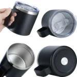 12oz Stainless Steel Mug with Handle Insulated Coffee Cup Insulated Tumbler Sliding Lid Gift for Camping, Office, Home,