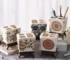 Bathroom Accessories Vintage Flower Ceramic Toothbrush Holder Bathroom Couple Toothbrush Toothpaste Storage Holder Bathroom
