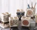 Bathroom Accessories Vintage Flower Ceramic Toothbrush Holder Bathroom Couple Toothbrush Toothpaste Storage Holder Bathroom