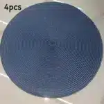 4pcs/set Christmas Placemat Round Braided Placemats Washable Non-Slip Place Mats Festival Table Decoration