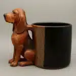 Funny Animal Shaped Tea Cup, Retro Resin Dachshund Mug,Unique Stainless Steel Coffee-Cup Resin Art Desktop Ornament – base