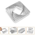 5PCS Square Shape Stainless Steel Perforated Tart Rings for Baking Puff Breads French Cake Mousse Tart Shell Mold Bakeware Rings - Image 4