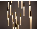 Acrylic pendant light seen from below, revealing its translucent quality.