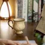Hibiscus Cup Medieval Relief Tall Mug French Ceramic Coffee Cups Water Cup Large Capacity Milk Cup, 300ml – styled in a