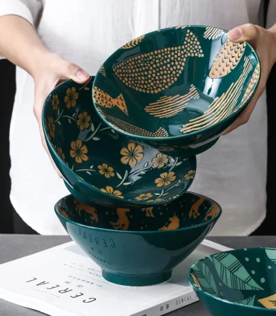 White ceramic ramen bowl with ramen noodles and chopsticks on a wooden table