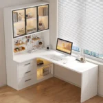 L Shaped Bookcase Integrated Computer Desk Corner Student Bedroom Home Simple Office Writing Desktop E-sports Computer Table