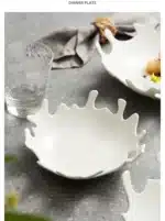 Nordic Coral Porcelain Salad Plate Abstract Irregular White Ceramic Dinner Plate Hotel Tableware Cooking Dishes Kitchen