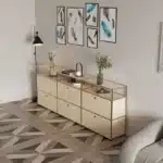 Modern Module Living Room Cabinet Stainless Steel TV Cabinet Storage Combination Sideboard Chest of Drawers Customizable