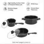 12-Piece Non-Stick Cookware Set Cooking Pot with Lid Milk Pot Maifan Stone Frying Pan Cooking Pot Set for All Hob – angled