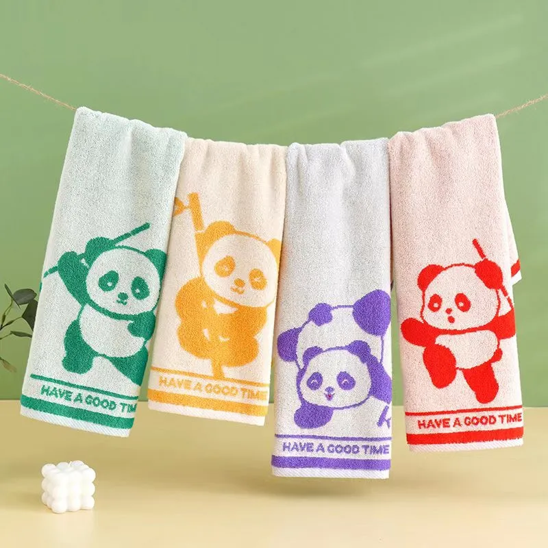 1Pc 25x50cm Cotton Cartoon Kung Fu Panda Absorbent Soft Bathroom Children Hand Towel Chinese New Year Gift