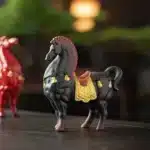Chinese Red Tang Dynasty Horse Statue - Success Ceramic Horse Figurine, Office Desk Decor, Feng Shui Wealth Ornament – side
