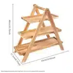 Wooden Three-Layer Serving Trays, Cupcake Stand, Fruit Cake Stand, Dessert Serving Tray, Detachable Rectangle Platter, 3