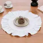 4PCS Cloth Napkins Round Placemat 100% Cotton Vintage Wedding Table Decoration Reusable for Kitchen Dinning Christmas Table