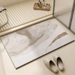Bathroom Carpet Non-slip Strong Absorbent Floor Mats Home Decor Beige Stripes Bath Mat Toilet Entrance Area Rug Alfombra De