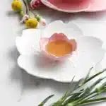 GIEMZA Ceramic Dinner Plates 3pcs Pink Flower White Floral Dish Dinnerware Sets Platos De Ceramica Porcelain Plate Stoneware
