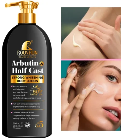 Arbutin HALF CAST Body Lotion sun cream 2-in-1 refreshing moisturizing and non greasy body lotion sunscreen