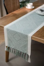 Table Runner Nordic Jacquard Geometric Table Flag Tassel Fashion Tea Flag Dining Flag Long Polyester Cotton Tablecloth