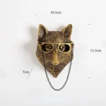 Wall Decoration Resin Imitation Copper Animal Deer Head Wall Storage Hook Wall Hanging Indoor Fireplace Office Decor