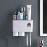 Magnetic Adsorption Inverted Toothbrush Holder 2 Automatic Toothpaste Squeezer Dispenser Storage Rack Bathroom Accessories