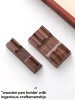 Walnut Wood Pen Holder Stand Desk Organizer Office Supply for Dip Pen Fountain Pen Rest Desk Accessories Office School