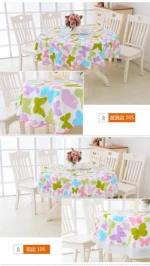 PVC Hotel Waterproof and Oil Proof Large Round Tablecloth Hotel Plastic Round Table Cloth Wash Free and Scald Proof Table
