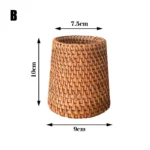 Rattan Pencil Holder, Handmade Wicker Pen Cup Makeup Brushes Holder, Woven Vine Desk Organizer Pen Container Box – in a cozy