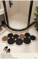 New Arc shaped Super Absorbent Bathroom Mat Non-Slip Diatom Mud Toilet Pad Quick-Drying Floor Mat Bath Mat – side view
