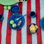 Camping Enamel Tableware Set: Plates, Bowls, Mugs High Quality 24 piece Enamel Tableware Set 24-Piece Enamel Tableware Set