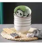 Creative Panda Tableware Set Cartoon Ceramic Tableware Gift Box – base detail