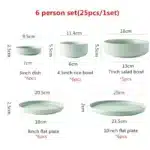 Nordic Ceramic Tableware Matte Glazed Japanese Style Ins Style Dishes Sets Salad Soup Bowl Flat Plate Dinnerware Dinner Set