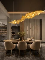 Designer Golden Angel Eyes Chandelier Handmade Metal LED Pendant Lamp Dimmable Luxury Lighting for High-End Residential