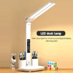 LED Desk Lamp,Multifunction Table Lamp with Calendar USB Touch Night Light with Pen Holder for Bedroom Reading Lamp de