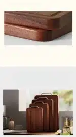 New Ebony Wood Cutting Board Antibacterial Anti Mold Kitchen Chopping Board Double Sided – side view