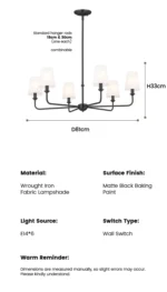 American Style LED Pendant Lamp Modern Minimalist Chandelier Kitchen Island Restaurant Bar Living Room Home Decor Factory